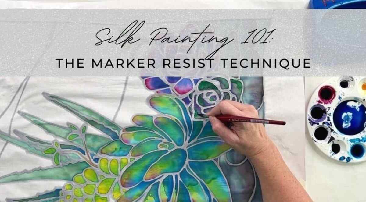 Marker resist silk painting